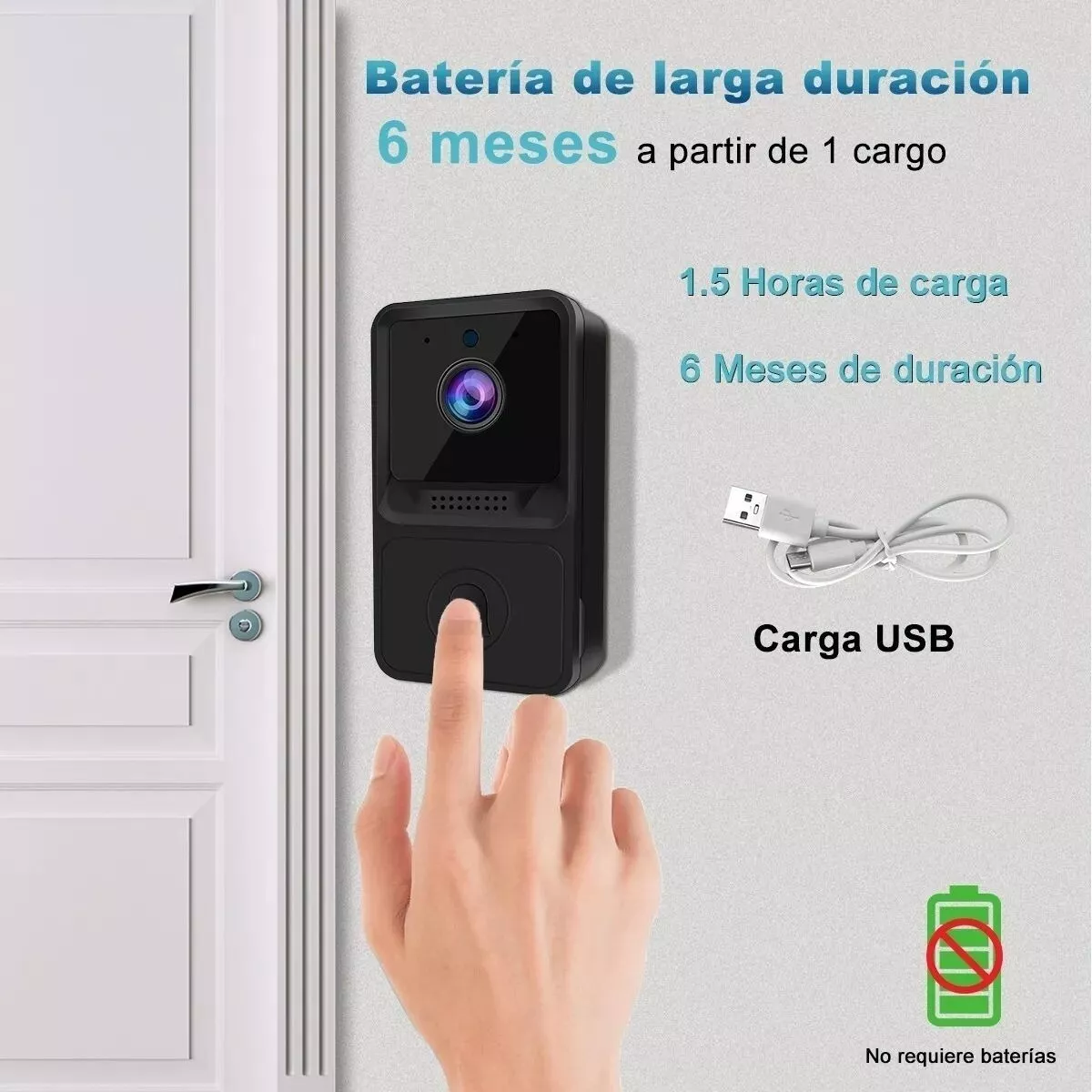 TIMBRE VIDEOPORTERO INALAMBRICO CON VISION NOCTURNA Y SENSOR DE MOVIMIENTOS