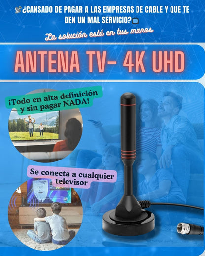 ANTENA PORTATIL TDT 4K UHD 2025 MÁXIMA SEÑAL Y NITIDEZ PARA CIENTOS DE CANALES GRATIS