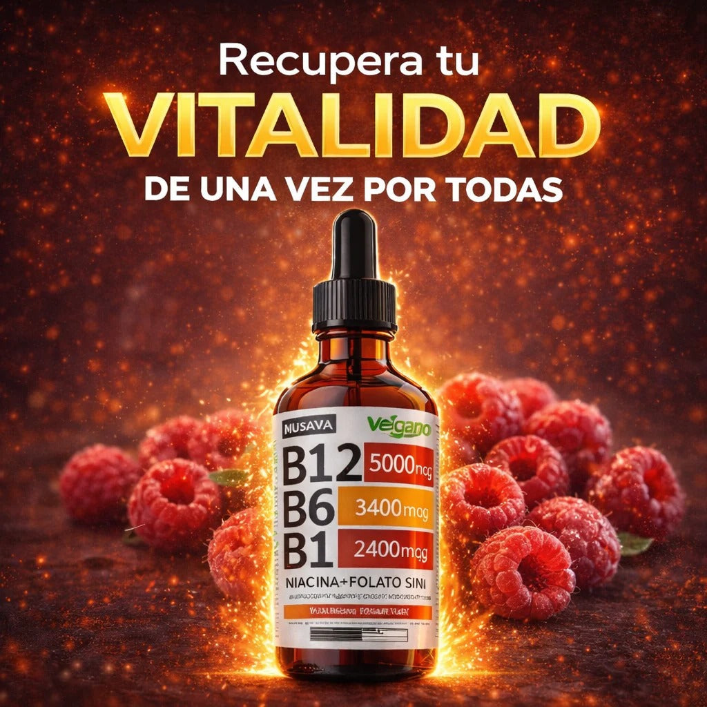 SUPLEMENTO LÍQUIDO DE VITAMINA B12 CON FRAMBUESA - ENVÍO GRATIS