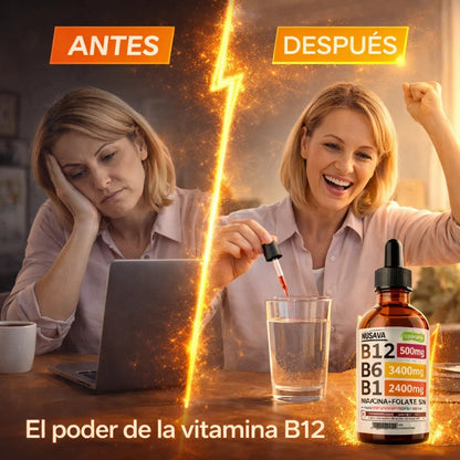 SUPLEMENTO LÍQUIDO DE VITAMINA B12 CON FRAMBUESA - ENVÍO GRATIS