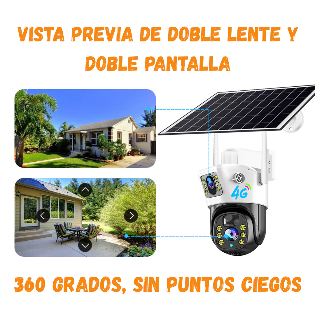 Cámara de seguridad doble lente con panel YW09 🔥- Envío Gratis - Paga al Recibir