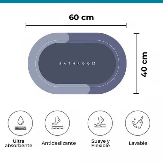 SlipSafe™ Tapete Antideslizante y Absorbente para Baño